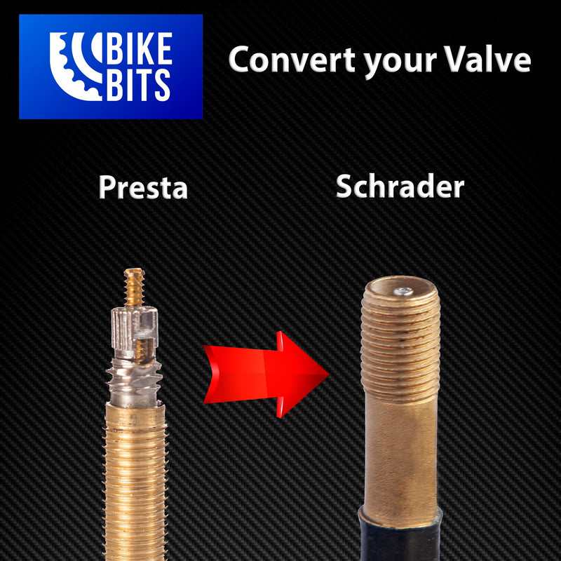 [AUSTRALIA] - Bike Bits Presta Valve Adapter - Convert Presta to Schrader - French/UK to US - Inflate Tire Using Standard Pump or Air Compressor Red 