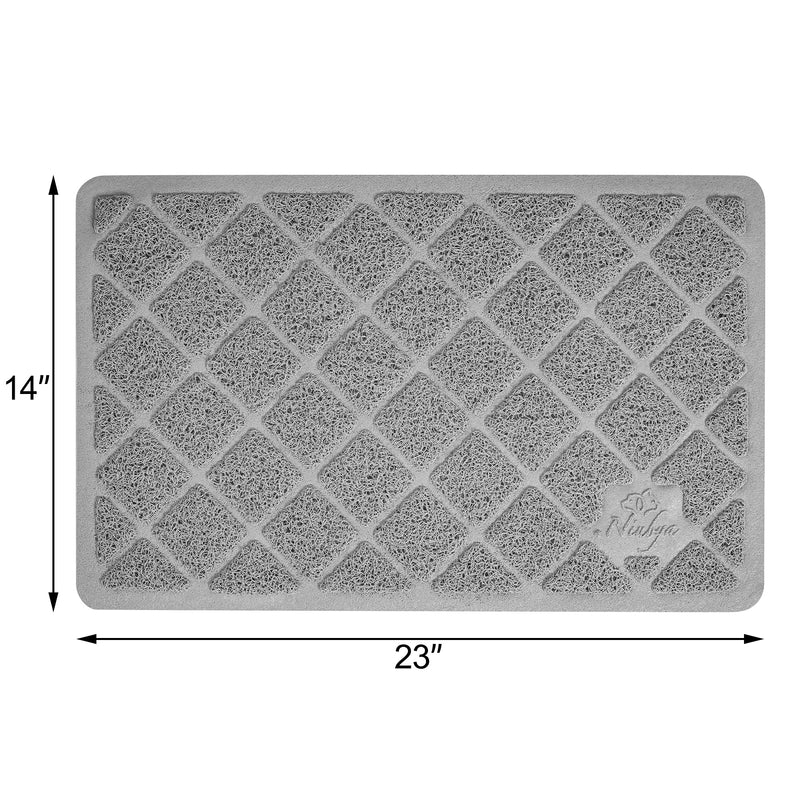Niubya Premium Cat Litter Mat, Litter Box Mat with Non-slip and Waterproof Backing, Litter Trapping Mat Soft on Kitty Paws and Easy to Clean, Cat Mat Traps Litter from Box Small - 23" x 14" Grey - BeesActive Australia