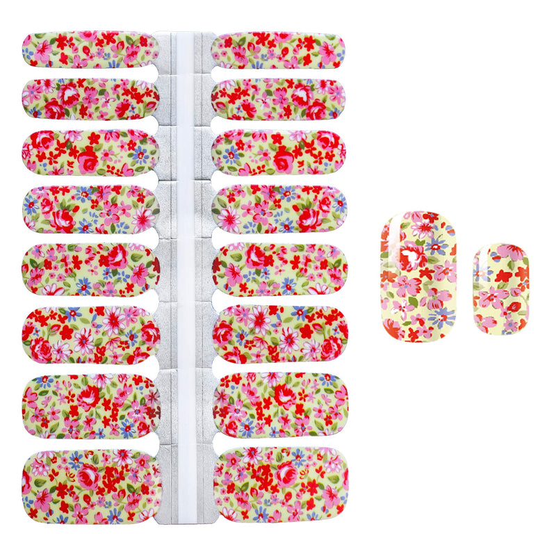 SILPECWEE 5 Sheets Flower Nail Polish Wraps Strips Tips With 1Pc Nail File Self-Adhesive Nail Art Stickers Decals Manicure Kit NO1 - BeesActive Australia