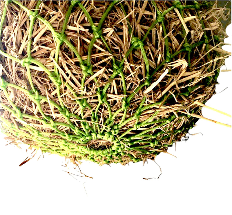 Majestic Ally 1.25”x1.25” Holes Ultra Slow Feed 40” Very Sturdy Hay Net with Bottom Ring for Horses, Nylon Rope Hanging, Adjustable Travel Feeder for Trailer and Stall, Reduces Waste Black - BeesActive Australia