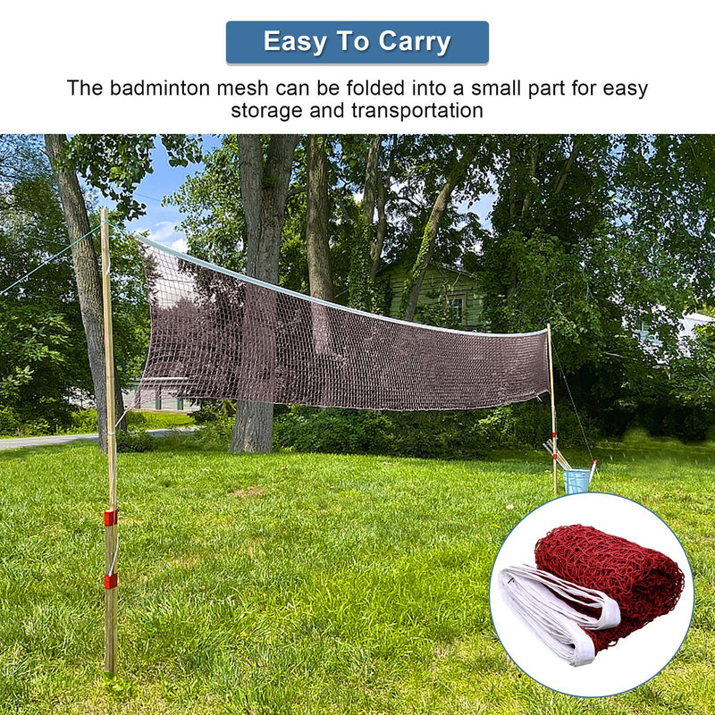 Portable Adjustable Badminton Net, Durable Volleyball Badminton Mesh Net for Outdoor Sports Entertainment Training(Red) - BeesActive Australia
