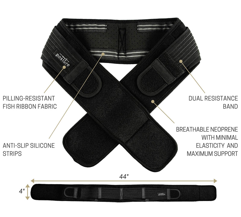 Vriksasana Sacroiliac Hip Belt for Women and Men That Alleviates Sciatic, Pelvic, Lower Back, Leg and Sacral Nerve Pain Caused by Si Joint Dysfunction| Trochanter Brace (Regular, Black) Regular (Hip Size 32"- 45") - BeesActive Australia