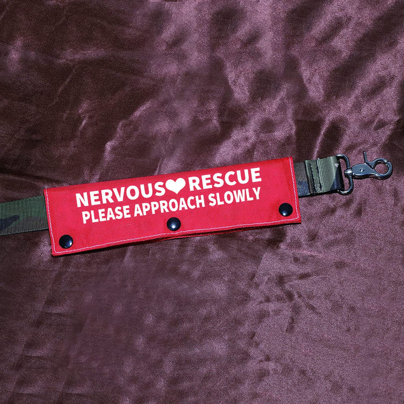 Funny Dog Leash Sleeve Nervous Rescue Please Approach Slowly Dog Leash Wrap Wrap Alert Hanging Id Patch Tag Approach Slowly-Sleeve - BeesActive Australia