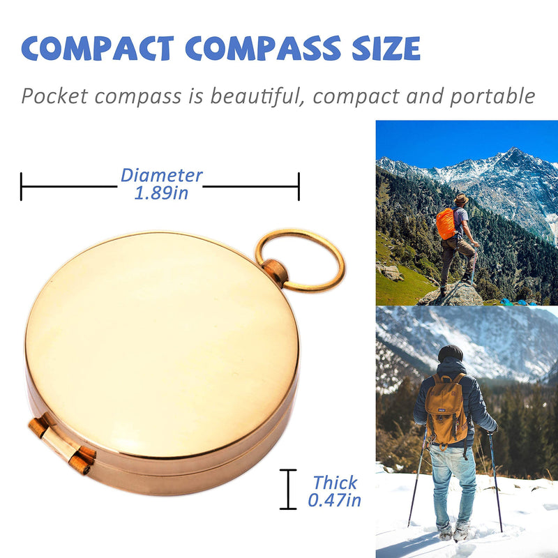 Bahfir Camping Survival Compass Metal Pocket Compass Kids Compass for Hiking Camping Hunting Outdoor Military Navigation Tool 1 Pack - BeesActive Australia