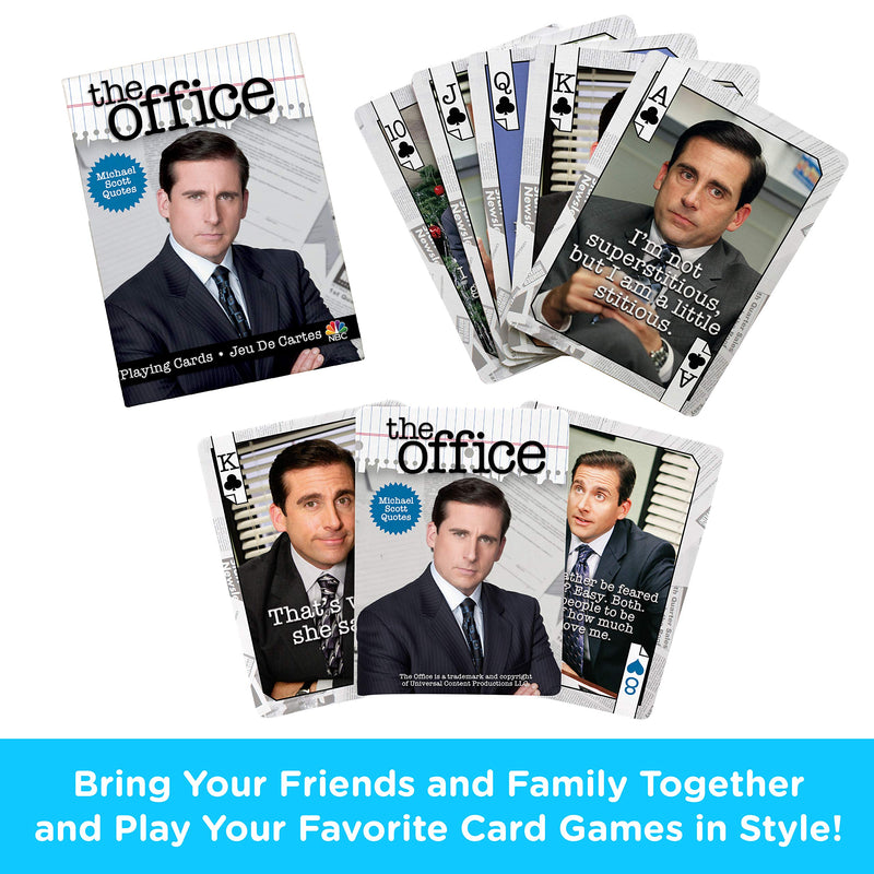 AQUARIUS The Office Michael Quotes Playing Cards - Michael Themed Deck of Cards for Your Favorite Card Games - Officially Licensed The Office Merchandise & Collectibles - BeesActive Australia