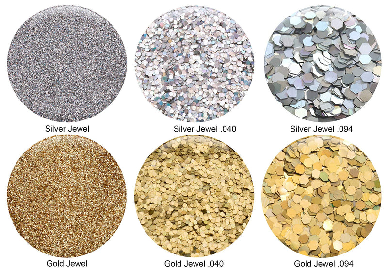 GLITTIES - (6PK) - Holographic Gold & Silver Glitter Kit - Solvent Resistant & Great for Nail Art Polish, Gels, Acrylics Supplies - Quality Glitter Made in the USA! - (60 Grams) 60 Gram Gold & Silver 6PK - BeesActive Australia