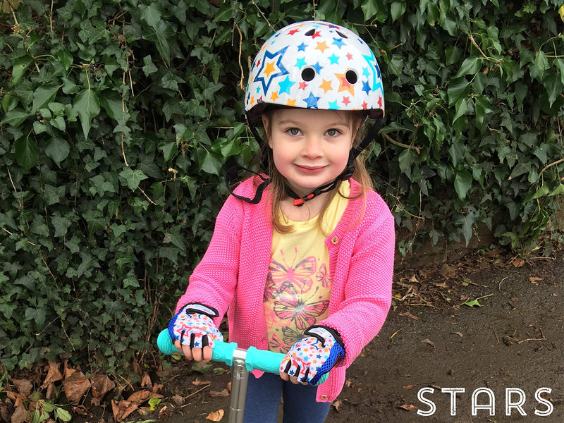 Kiddimoto - Cycling Gloves | Fingerless Gloves for Kids | Perfect for Bike, Scooter & Skateboard | Ideal for Boys and Girls | Available in Different Colourful Designs & Sizes M (4-8y) Modern - BeesActive Australia