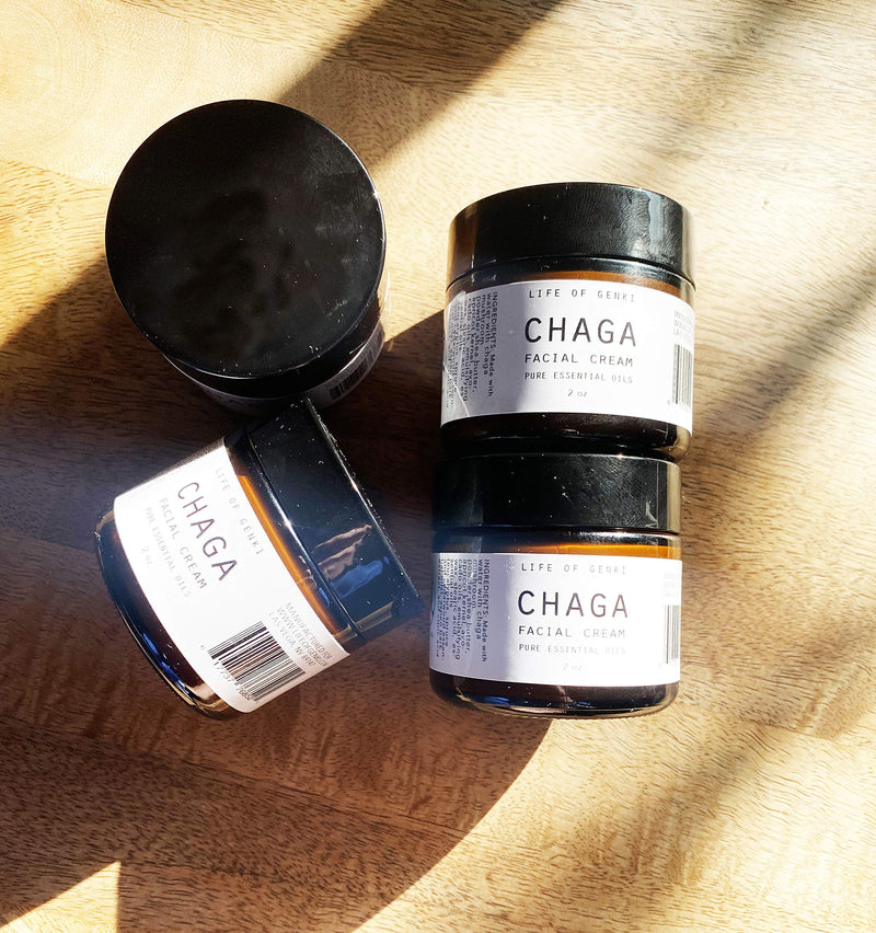 life of genki Chaga mushroom all natural Facial Lotion 2oz MADE IN USA Cedarwood scent Shea Butter Moisturizers face cream store elasticity antioxidant paragons free - BeesActive Australia