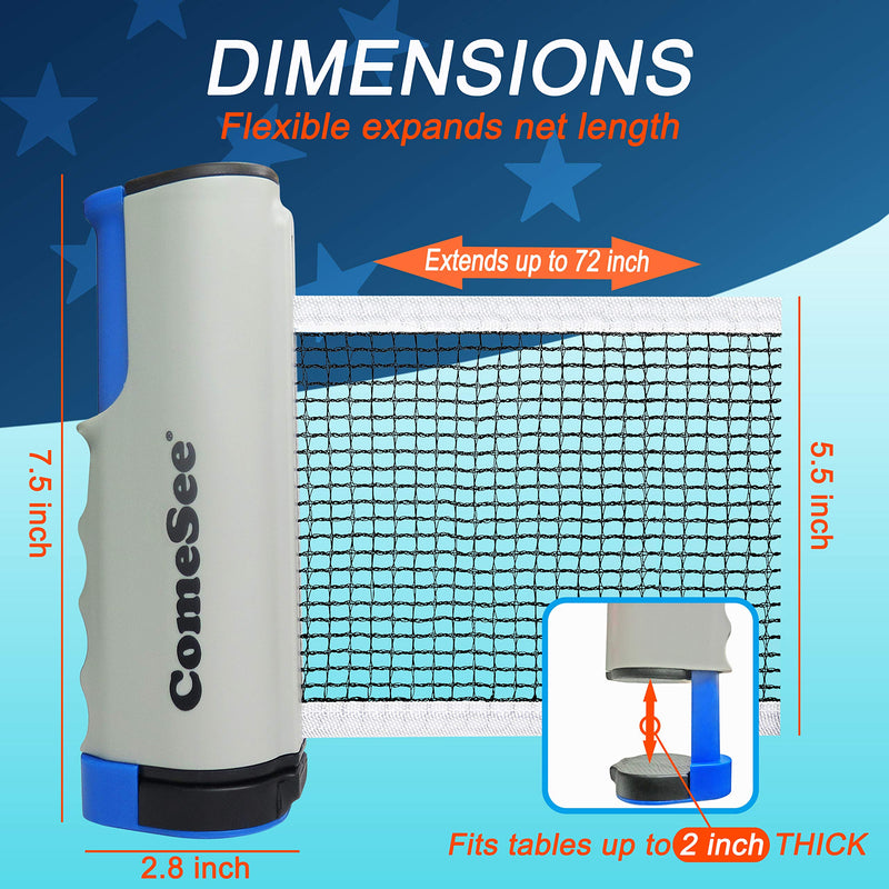Comesee Retractable Ping Pong Net for Any Table, Table Tennis Nets and Posts Equipment for Replacement gray - BeesActive Australia