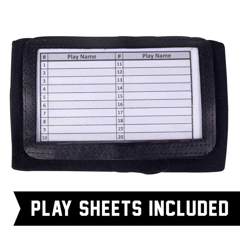 GSM Brands Quarterback (QB) Play Wristband - Adult Size - Pro Football Armband Playbook - 5 Pack (Black) - BeesActive Australia