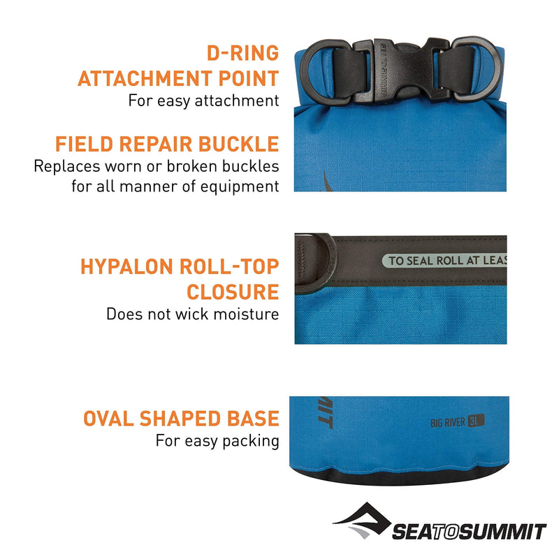 Sea to Summit Big River Dry Bag, Ultra-Durable Roll-Top Dry Storage Apple Green 13 Liter - BeesActive Australia