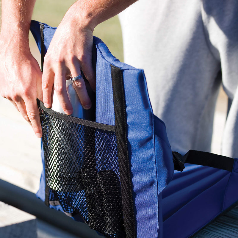 Coleman Portable Stadium Seat Cushion | Lightweight Padded Seat for Sporting Events and Outdoor Concerts | Bleacher Cushion with Backrest Blue - BeesActive Australia