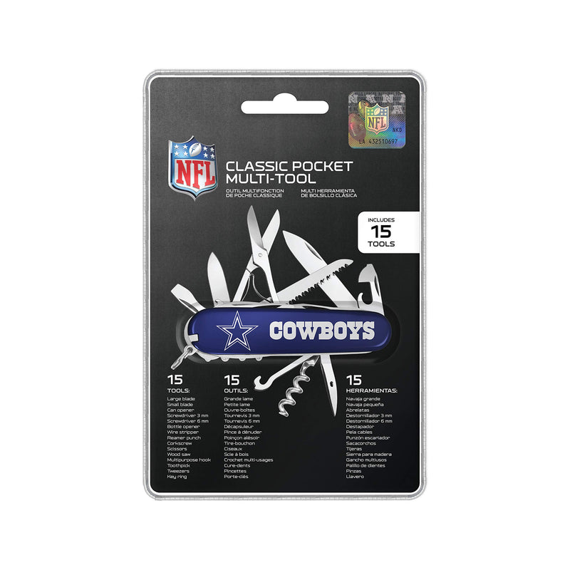 NFL Classic Pocket Multi Tool - 15-Piece Stainless Steel Multi Purpose Tool Set - Foldable, Portable, Emergency Multi-Tool Set Dallas Cowboys 5.25 Team Color - BeesActive Australia