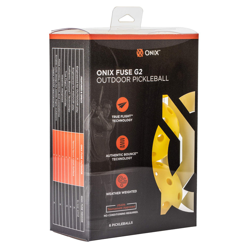 Onix Fuse G2 Outdoor Pickleball - Official Ball of PPA and APP Tours Fuse G2 - 6 Pack - BeesActive Australia