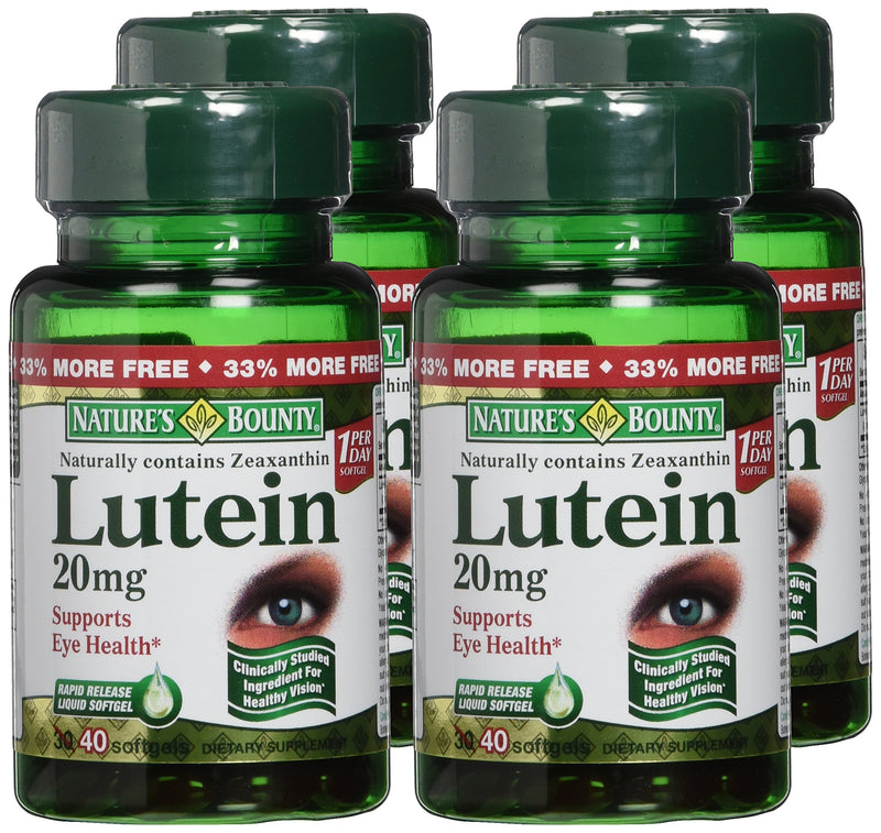 Nature's Bounty Nature's Bounty Lutein 20mg, 40 Softgels (Pack of 4),, 40 Count () - BeesActive Australia