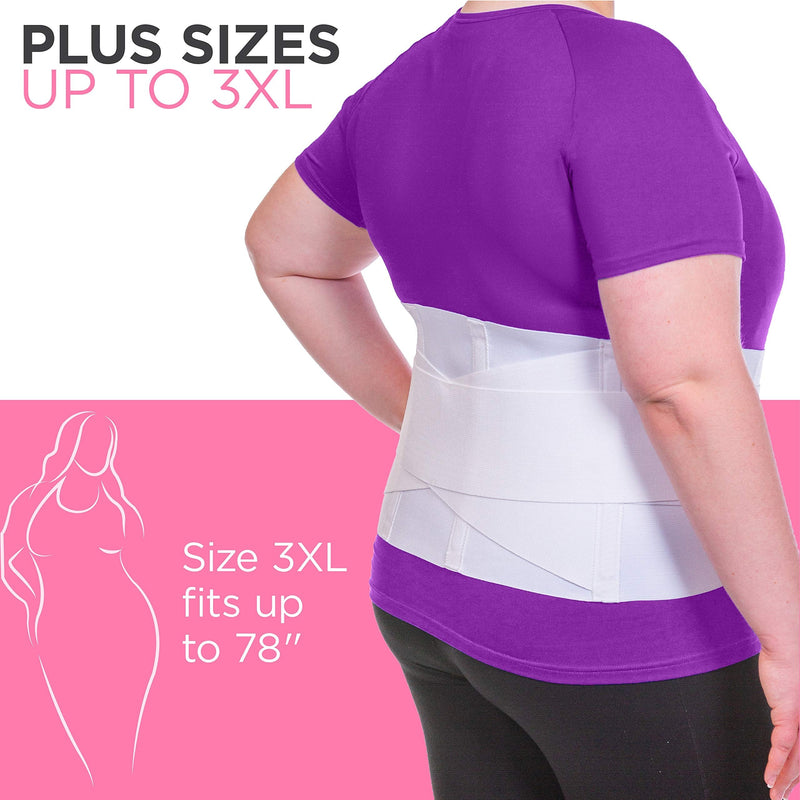BraceAbility Women's Back Brace for Female Lower Back Pain - Lightweight Soft White Elastic Lumbar Compression Support Belt is Discreet Under Clothes for Ladies, Nurses, Walking (Medium) Medium (Pack of 1) - BeesActive Australia