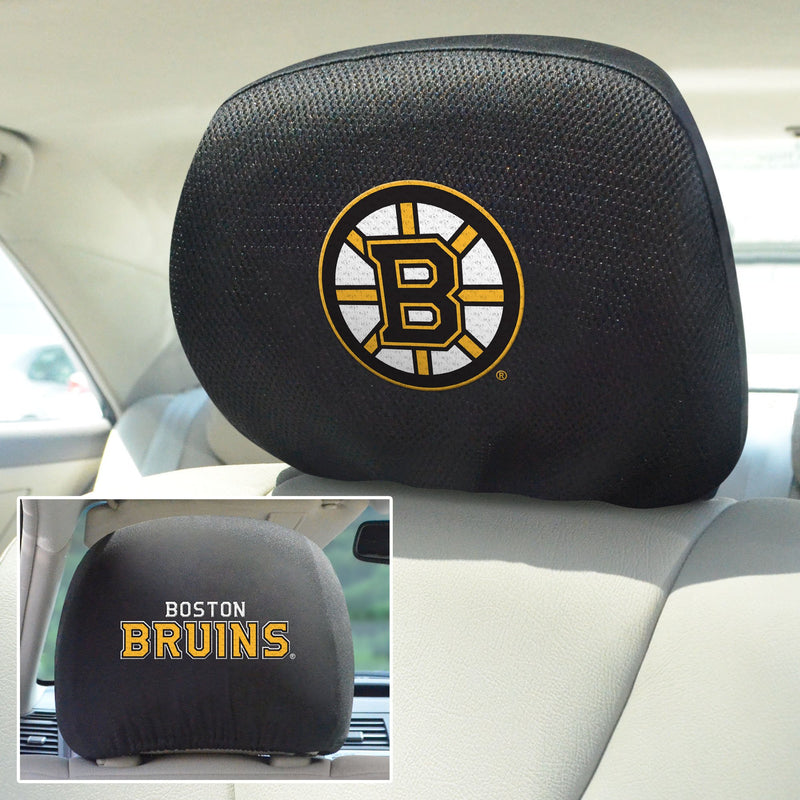 FANMATS 14778 NHL Boston Bruins Polyester Head Rest Cover,Team Colors,10"x13" - BeesActive Australia