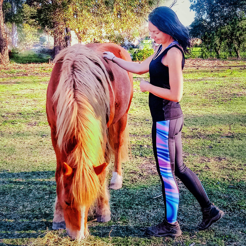 Wild Scrumpy Horse Riding Jodhpur Tights with Silicone, Pockets and Mesh Purple 6 - BeesActive Australia