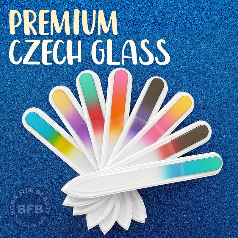 Glass Nail Files, Glass Fingernail Files for Gentle Manicure Nail Care, Expertly Shape Nails & Enjoy a Smooth Finish - Bona Fide Beauty 8-Piece Premium Czech Glass Nail Files - BeesActive Australia