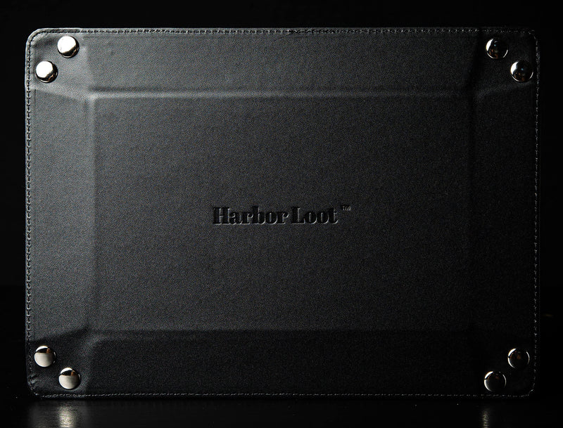 Harbor Loot Brand Black Dice Tray - Perfectly Sized at 8.5 x 11.25 Inches Unsnapped and 6.5 x 9.5 Snapped - Designed by Gamers - Packs Flat, Protects Your Table, and Keeps Dice Where They Belong - BeesActive Australia