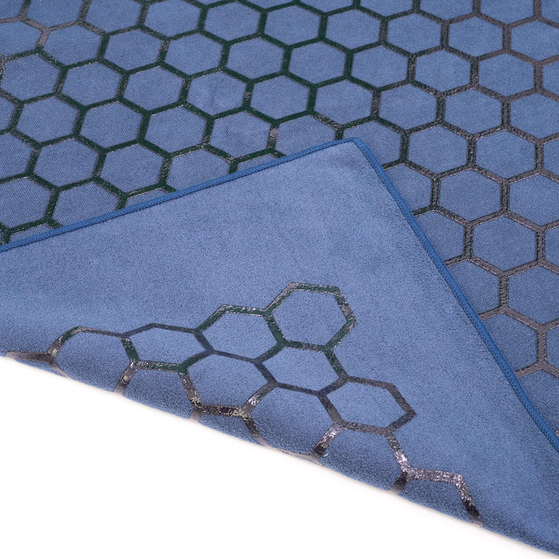 Yoga Mat Towel Non Slip, Clever Towel Smooth Two-Sided Skidless Design for Better Grip, Larger Size 73 x 26 inches, Soft Suede Microfiber Moisture Wicking Material, Mat Topper for Hot Yoga, Bikram Darkblue - BeesActive Australia