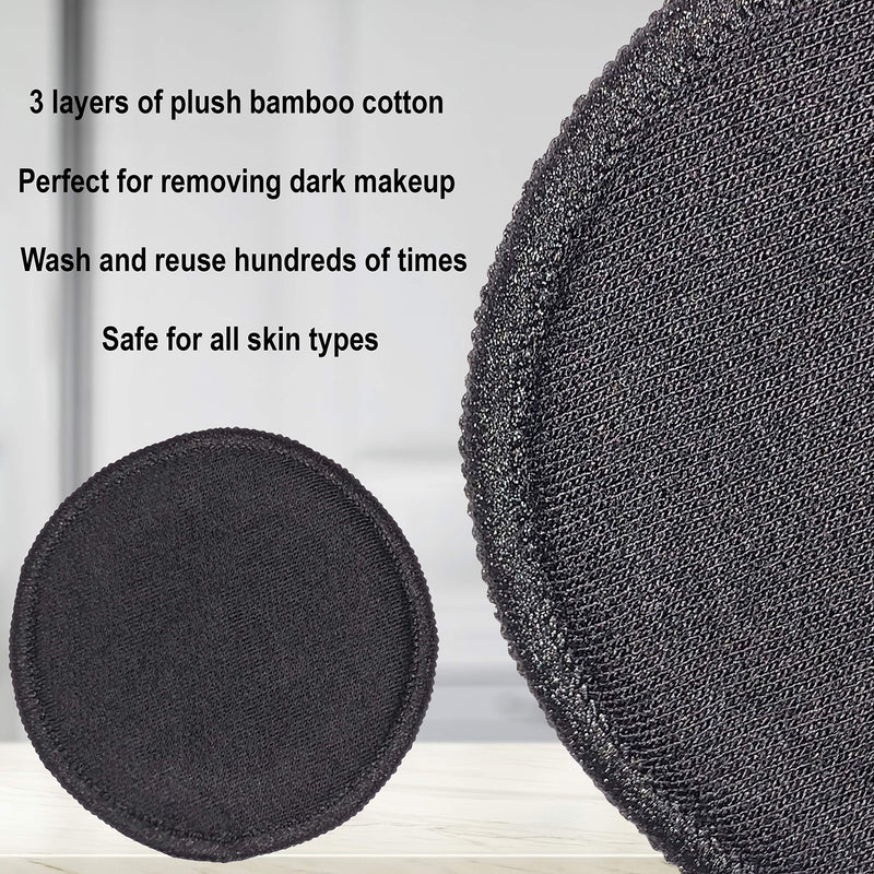 LUVAUNA Reusable Makeup Remover Pads (7pc. Black, 7pc. White) with Natural Loofah Facial Pads (2pc.), and XL Laundry Bag, Soft and Plush, All Skin Types, Eco-Friendly - BeesActive Australia