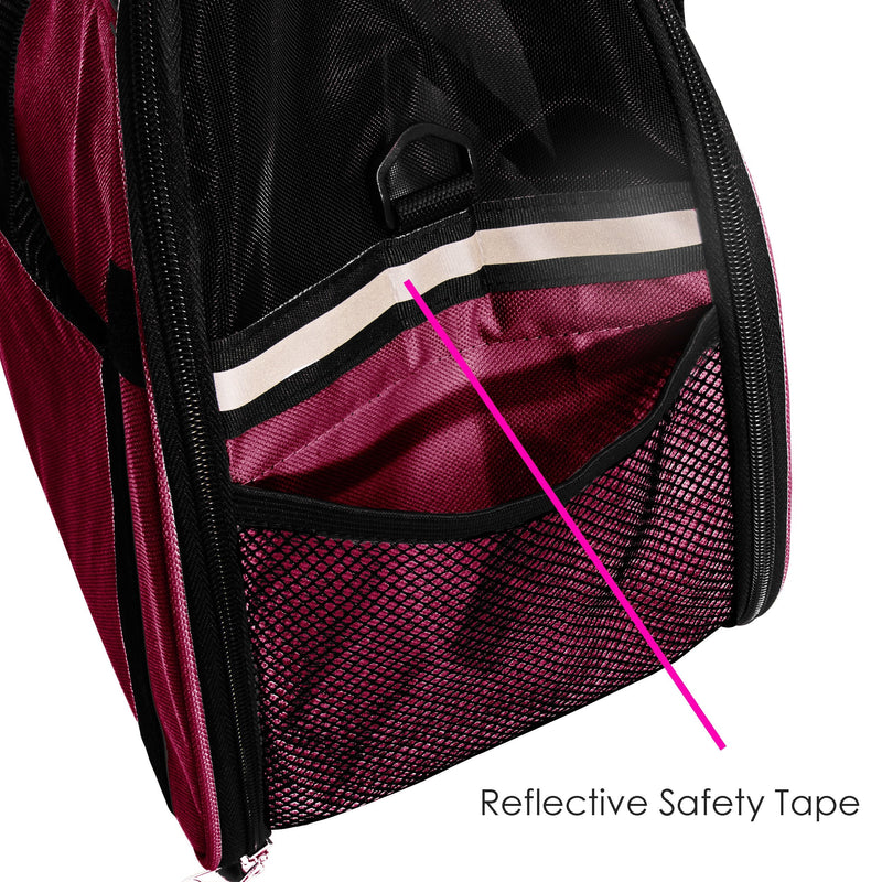 Furhaven Multipurpose Travel Pet Carriers for Cats & Small Dogs - Multiple Styles & Colors (Carrier) Tote Bag Polycanvas Raspberry - BeesActive Australia