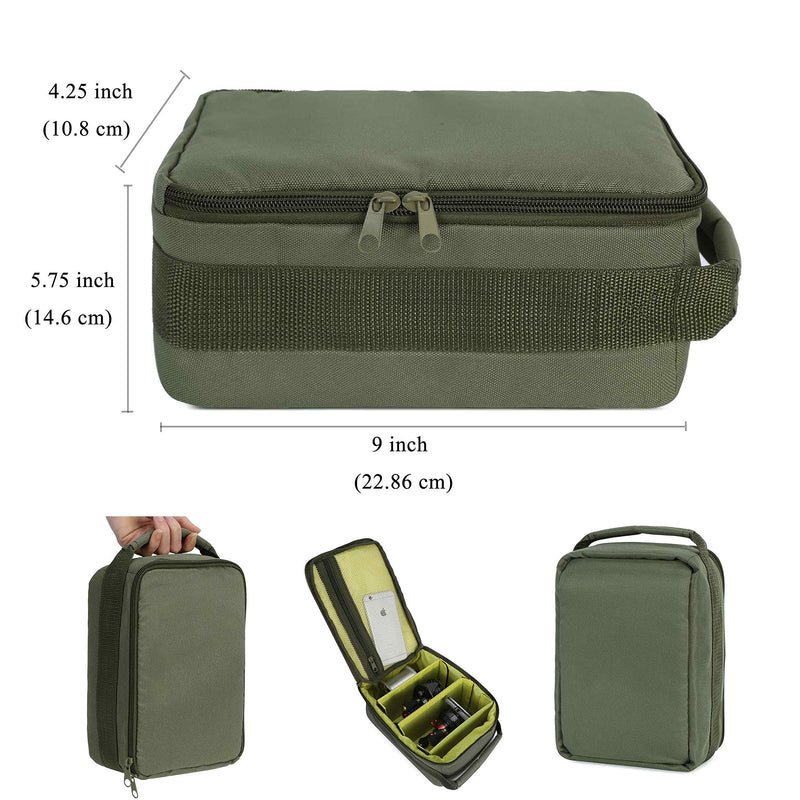 [AUSTRALIA] - Huntvp Fishing Reel Bag Portable Outdoor Fishing Reel & Gear Bag Carry Storage Water-Resistant Fishing Tackle Bags Dark Green 