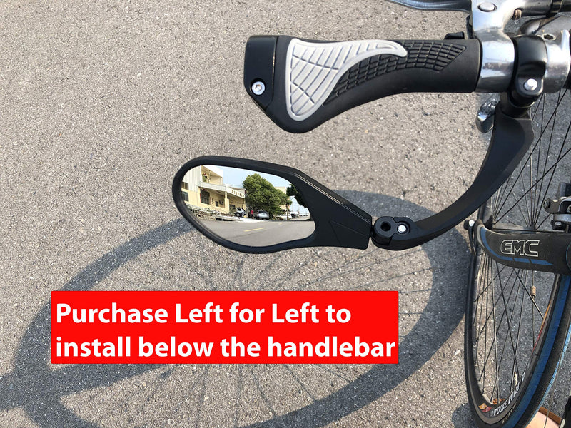 Hafny New Handlebar Bike Mirror, HD,Blast-Resistant, Glass Lens, HF-MR088LS (Left) (HF-M903LB-FR01 ( Handlebar Fitting Left Side, Blue Glass)) HF-M903LB-FR01 ( Handlebar Fitting Left Side, Blue Glass) - BeesActive Australia