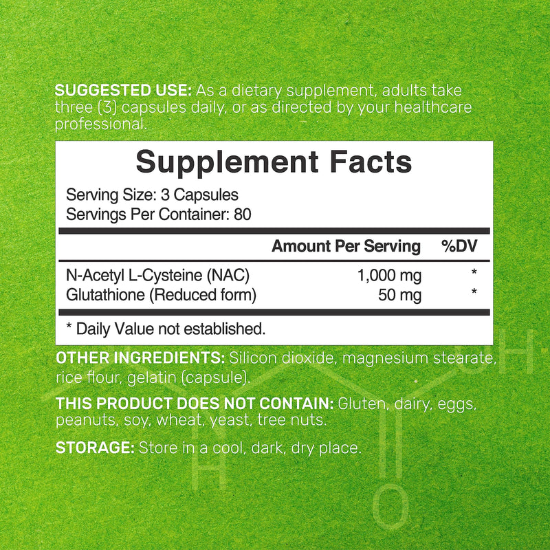 NAC Supplement 1,000mg Per Serving | 240 Capsules, N-Acetyl Cysteine with Glutathione 50mg – Antioxidant Support for Immune Health, Lung, & Liver Function - BeesActive Australia