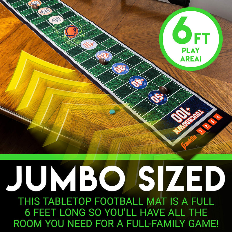 Franklin Sports Shuffleboard Table Game Mats – Tabletop Shuffleboard Mats and Pushers – Indoor Shuffleboard Games Football - BeesActive Australia