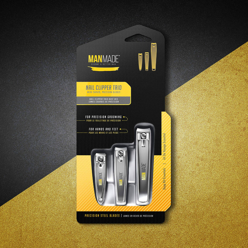 Man Made: Nail Clipper Trio Set, Dopp Kit Essentials, Become a Better Man (Yellow) Yellow - BeesActive Australia