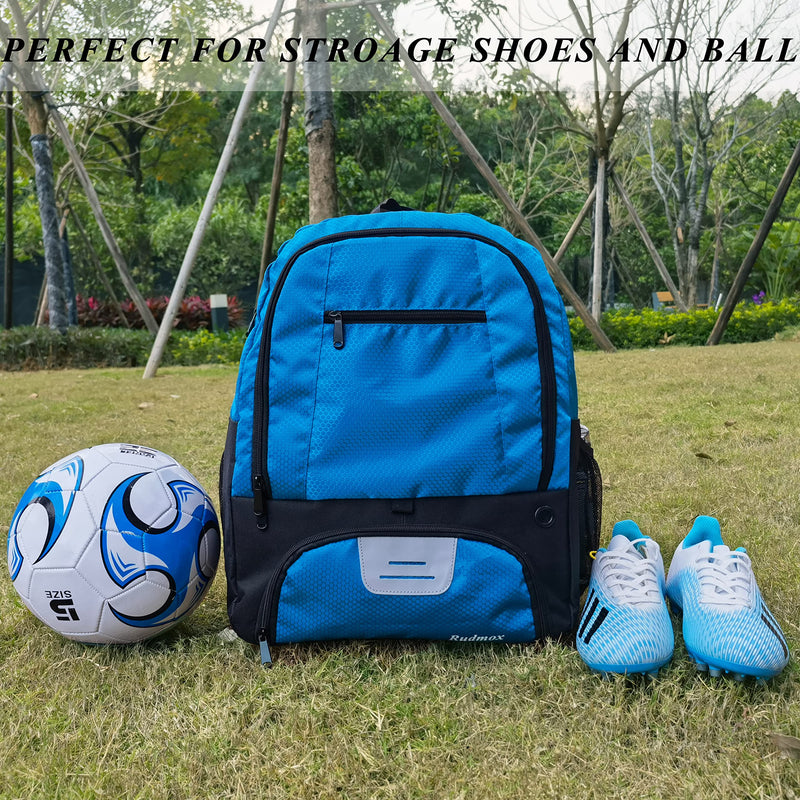 Soccer Ball Bag-Backpack for Basketball,Volleyball with Cleat Shoes and Ball Compartment Laptop Sleeve for Travel,School Team Blue - BeesActive Australia