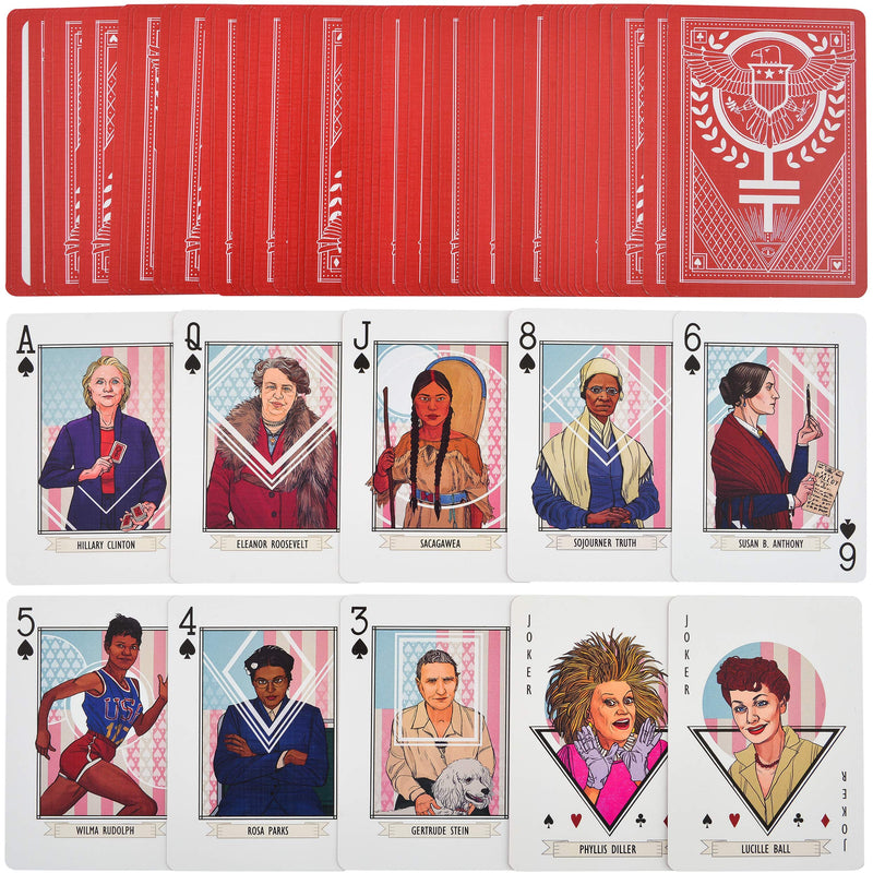 [AUSTRALIA] - The Woman Cards - Premium Illustrated Feminist Playing Cards - Features Powerful Women - 1 Deck - Made in The USA Classic 