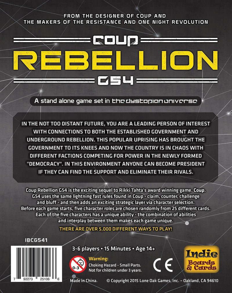 Indie Boards and Cards Coup Rebellion G54 Card Game - BeesActive Australia