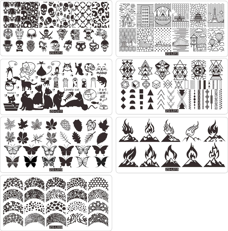 BeautyLeader 20 Pcs Nail Stamp Plates set 15 Nail Art Plate 2 Stamper 2Scraper 1storage bag Nails Art Stamping Plate Scraper Stamper Set Leaves Flowers Animal Nail plate Template Image Plate - BeesActive Australia