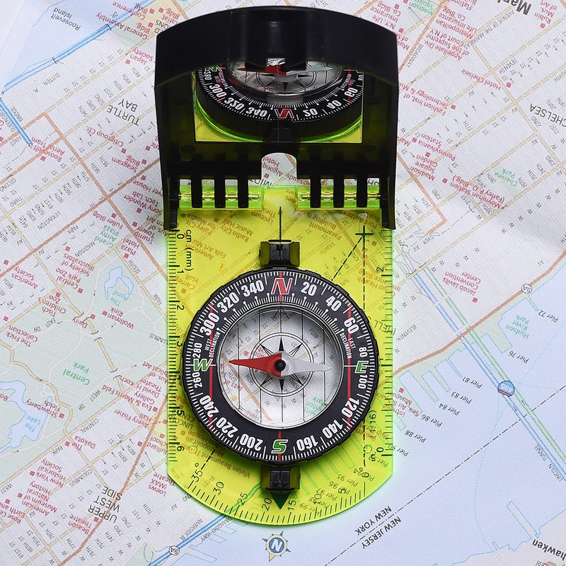 Sighting Compass Mirror Adjustable Declination - Boy Scout Compass Hiking Survival - Map Reading Compass Orienteering - Mirror Compass Hunting Fishing - Military Compass Waterproof Backpacking Camping Compass A - BeesActive Australia