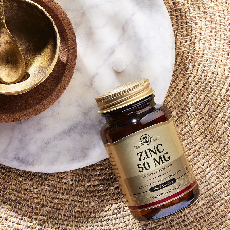 Solgar Zinc 50 mg Tablets - Pack of 100 - Supports a Healthy Immune System - Potent Antioxidant - Free from Sugar, Salt and Starch - Vegan - BeesActive Australia