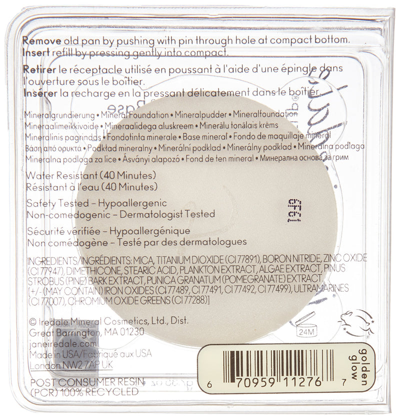 jane iredale PurePressed Base Mineral Foundation Refill or Refillable Compact Set| Semi Matte Pressed Powder with SPF | Talc Free, Vegan, Cruelty-Free Golden Glow - BeesActive Australia