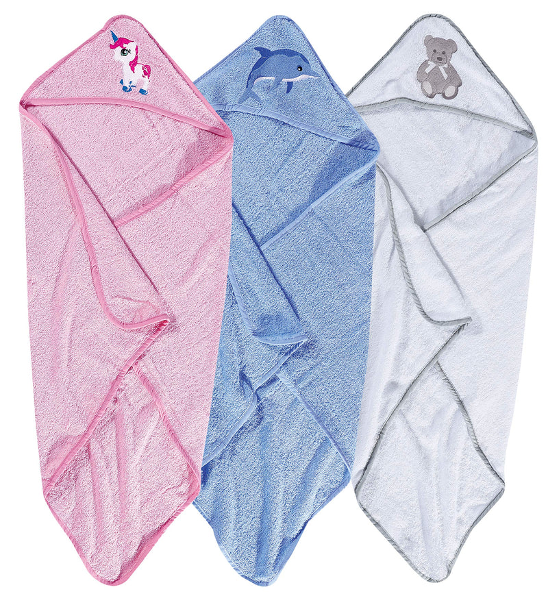 Baby Hooded Bath Towel For kids and New Babies Soft Thick Abosrbent Towel With Hood For New Born Essentials, Pink - 75 x 78 cm 75x78 cm (Pack of 1) - BeesActive Australia