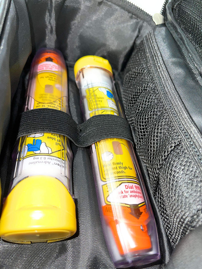 ICE Medical Grey/Black Midi Epipen Syringe Case/Bag - Allergies, Diabetes, Inhalers, Syringes, Insulin etc - BeesActive Australia
