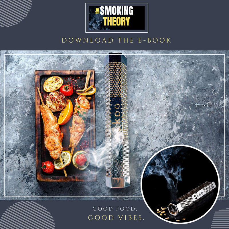 [AUSTRALIA] - Skoo Pellet Smoker - BBQ Hexagonal Smoking Tube + Brush + Hook + Free EBook + Digital User Guide - 5 Hours of Billowing Smoke - For Electric, Gas, Charcoal Grills or Smokers 