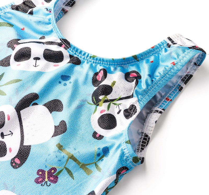 Leotards for Girls Gymnastics Dance Ballet Tank Sparkly One Piece S(4-5years) Shorts-panda - BeesActive Australia