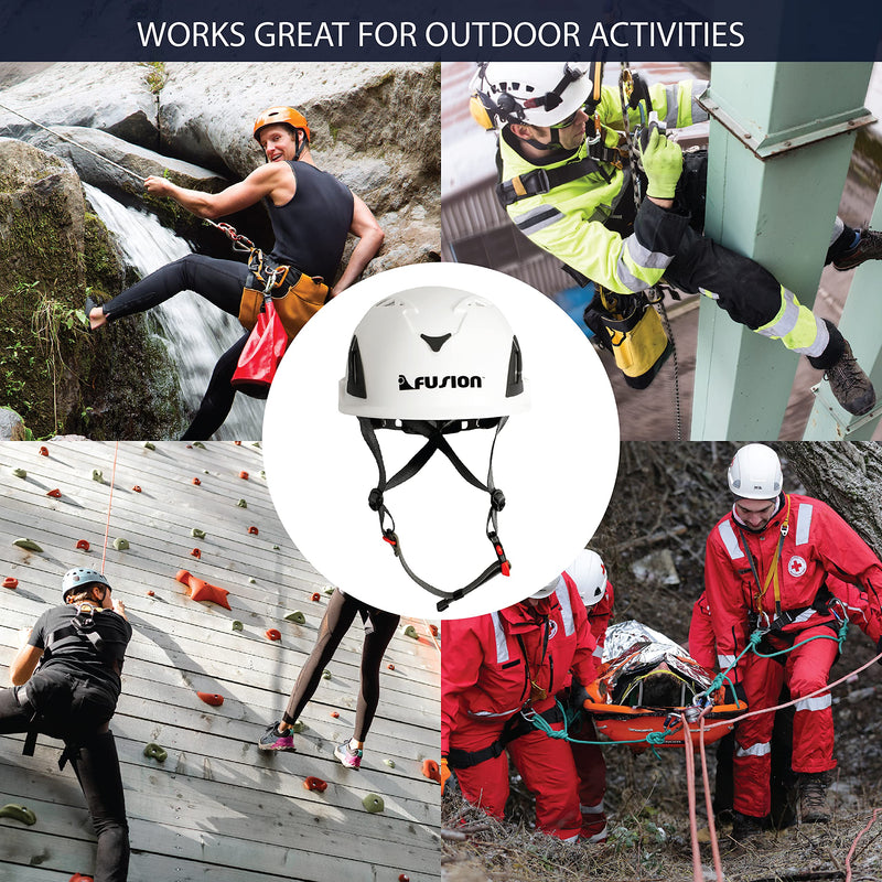 Fusion Climb Meka II Climbing Bungee Zipline Mountain Construction Safety Protection Helmet White - BeesActive Australia