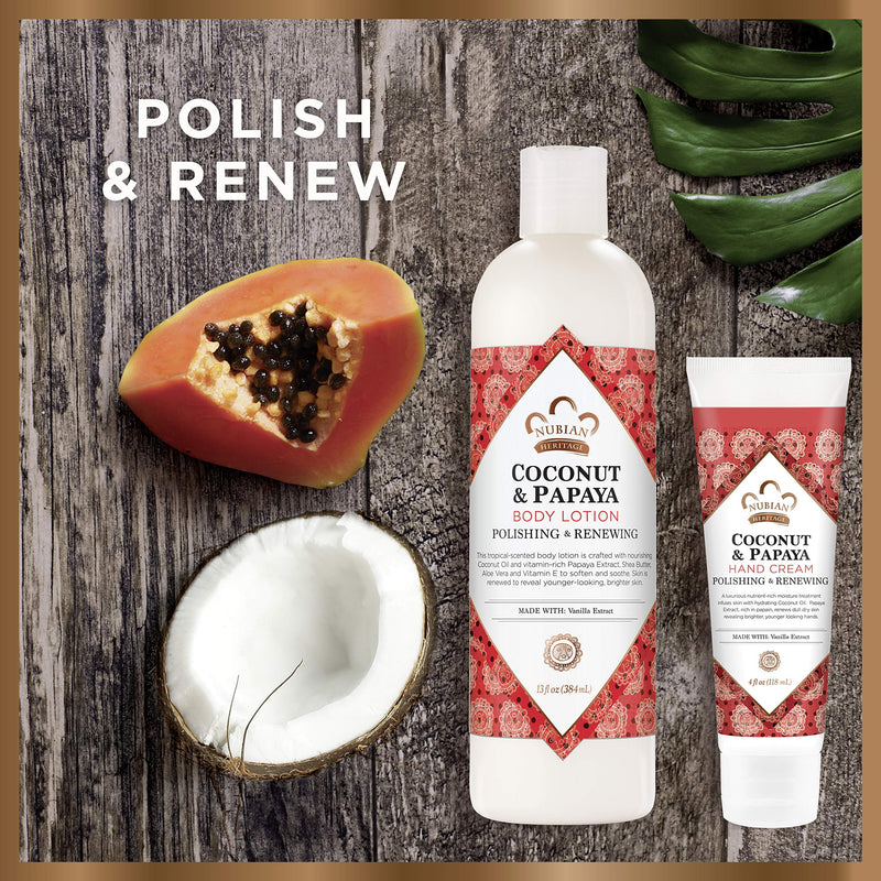 Nubian Heritage Lotion Skincare Bundle Moisturizer for Dry, Dull Skin Coconut and Papaya Renewing and Hydrating Pack of 2 - BeesActive Australia