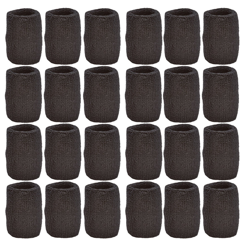 Unique Sports Athletic Performance Team Pack of 24 Wristbands (12 pair), Black - BeesActive Australia