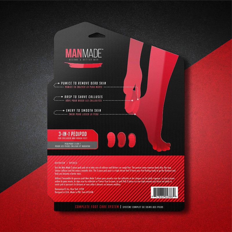 Man Made: 3-In-1 PediPod, Smooth and Repair Rough Feet, Become a Better Man (Red) Red - BeesActive Australia