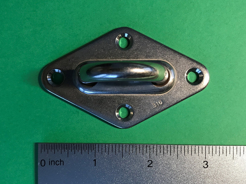 [AUSTRALIA] - Stainless Steel 316 Diamond Pad Eye 5/16" 8mm (80mm x 50mm) Marine Grade 