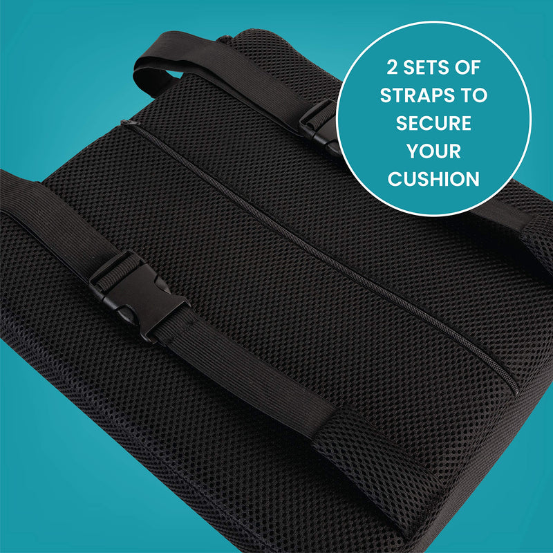 Healthy Spirit Memory Foam Lumbar Support Back Cushion | Back Support for Office Chair Car | Lumbar Support Pillow, Black, 1 Count - BeesActive Australia