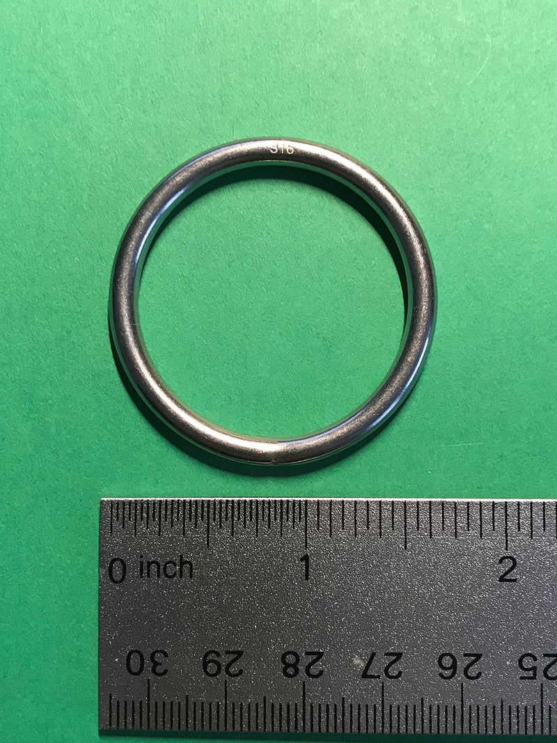 [AUSTRALIA] - 10 Pieces Stainless Steel 316 Round Ring Welded 5/32" x 1 3/8" (4mm x 35mm) Marine Grade 